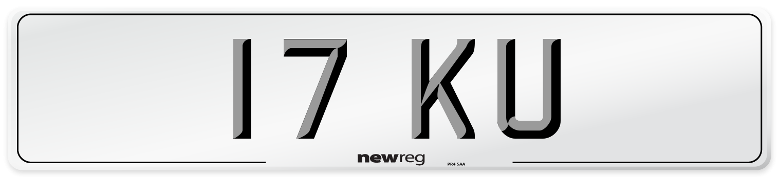 17 KU Front Number Plate