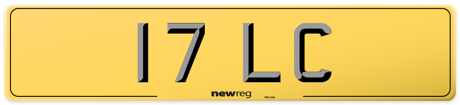 17 LC Rear Number Plate
