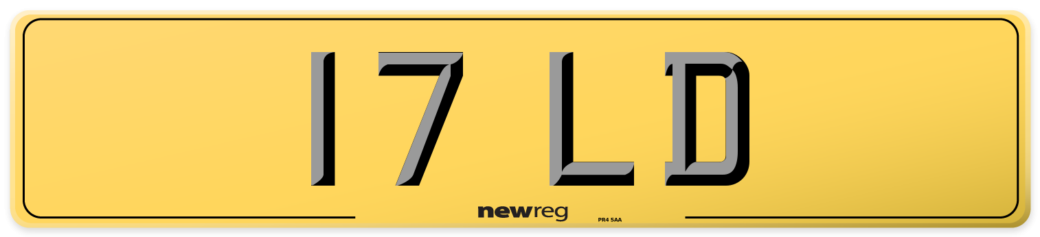 17 LD Rear Number Plate