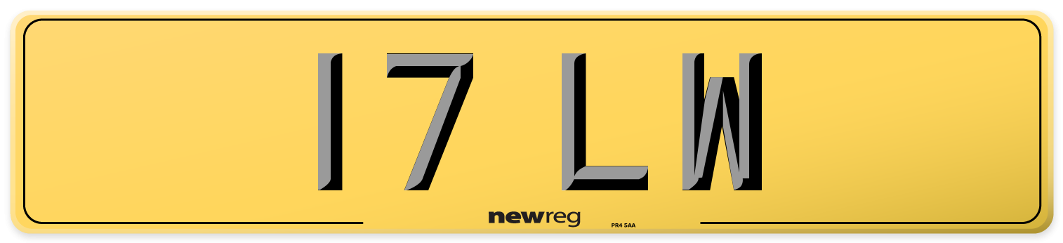 17 LW Rear Number Plate
