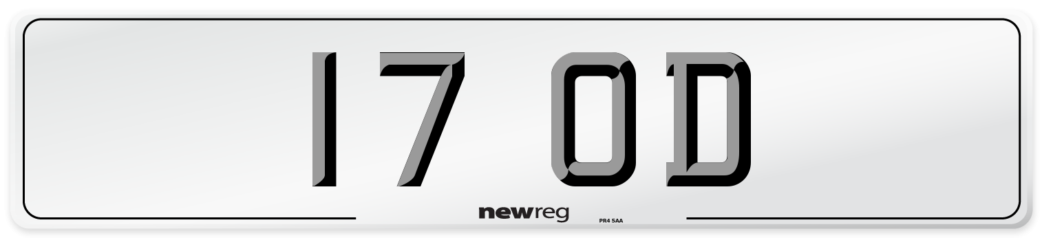 17 OD Front Number Plate