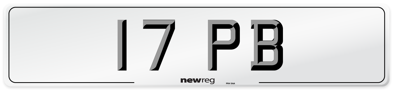 17 PB Front Number Plate