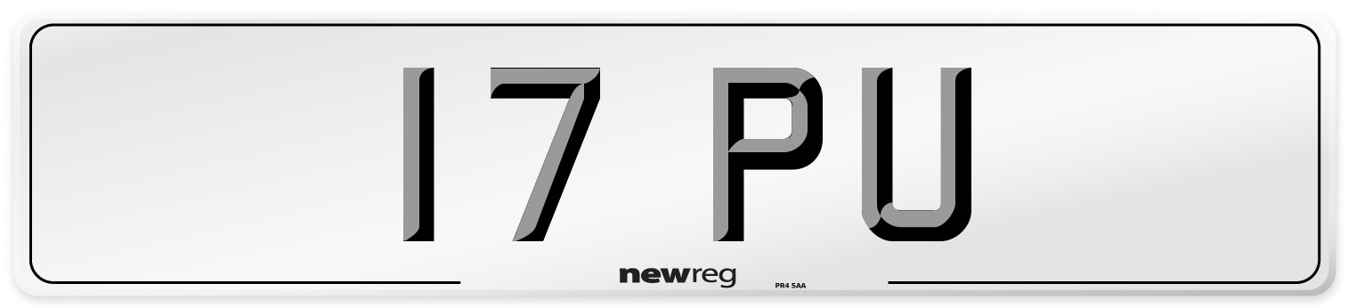 17 PU Front Number Plate