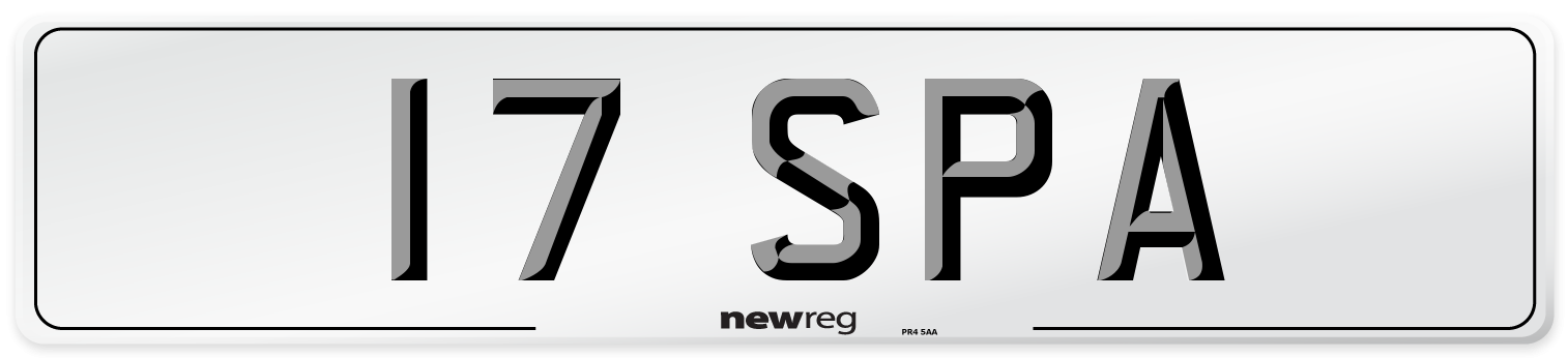 17 SPA Front Number Plate