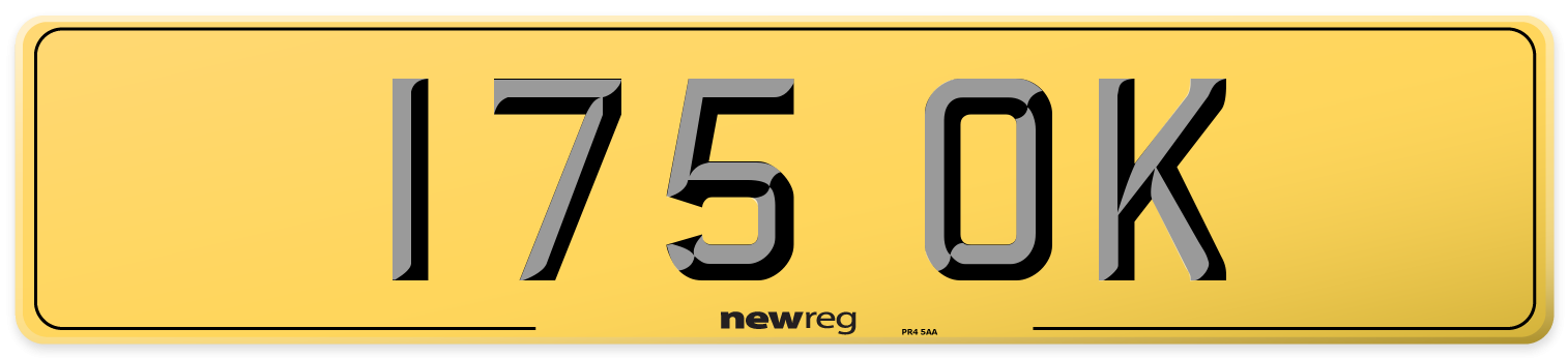 175 OK Rear Number Plate