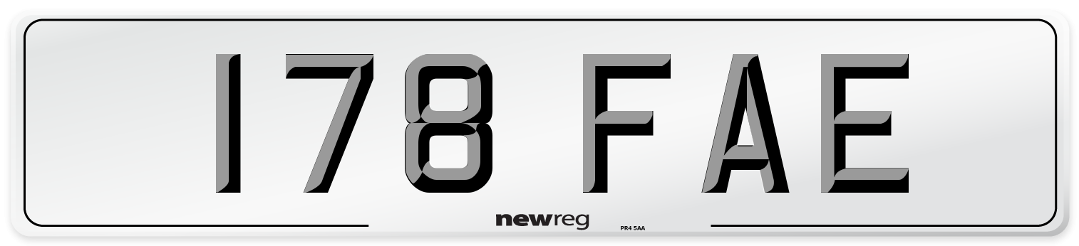 178 FAE Front Number Plate