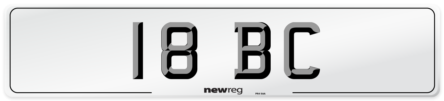 18 BC Front Number Plate