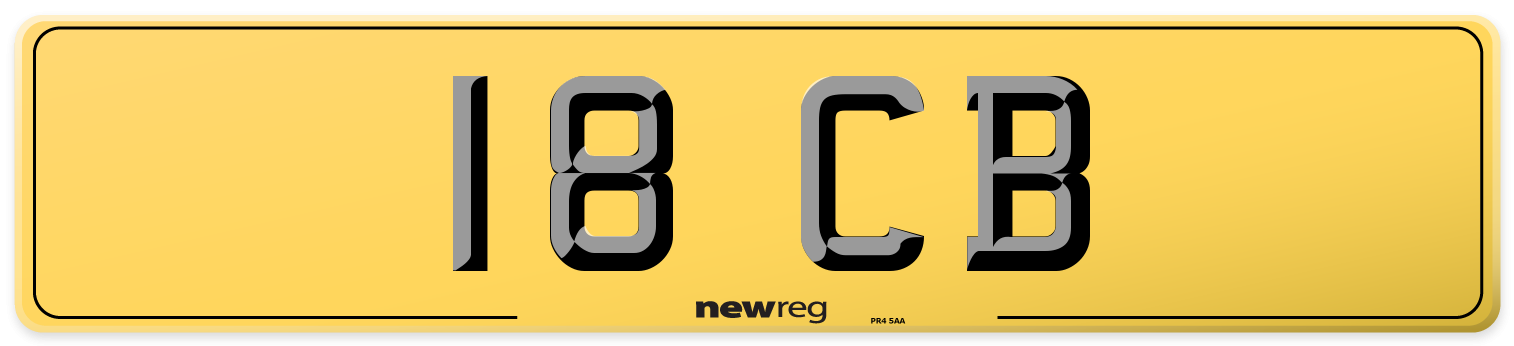 18 CB Rear Number Plate