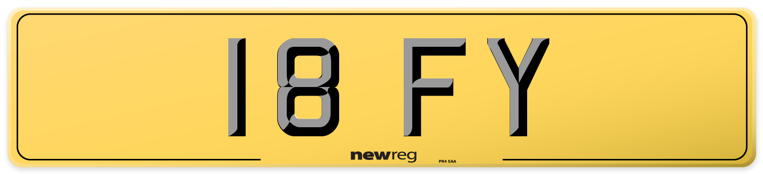 18 FY Rear Number Plate