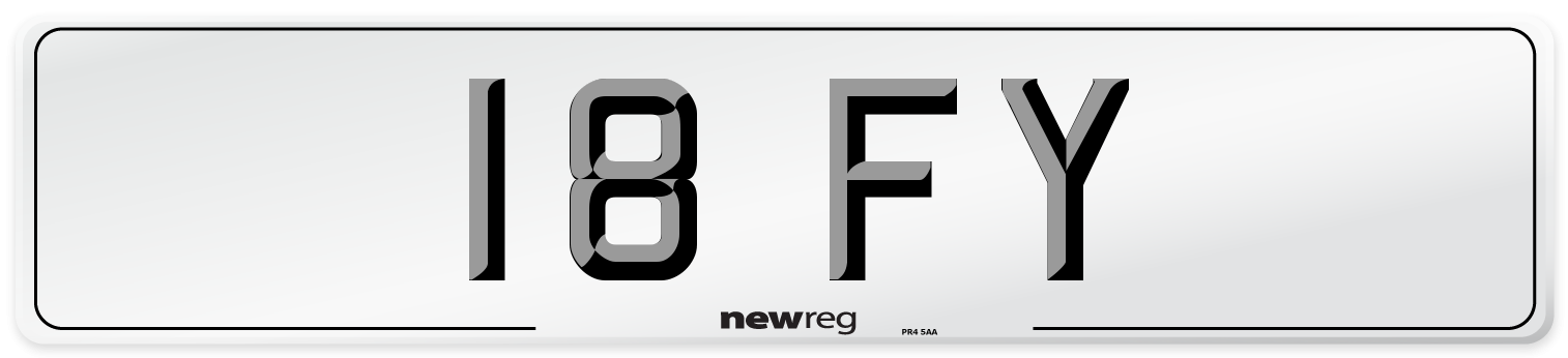 18 FY Front Number Plate