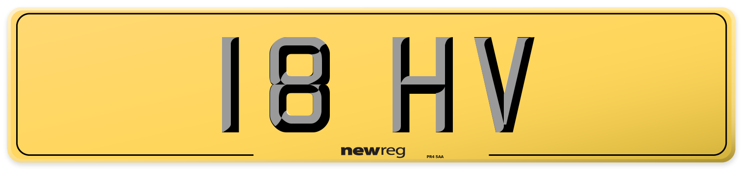 18 HV Rear Number Plate