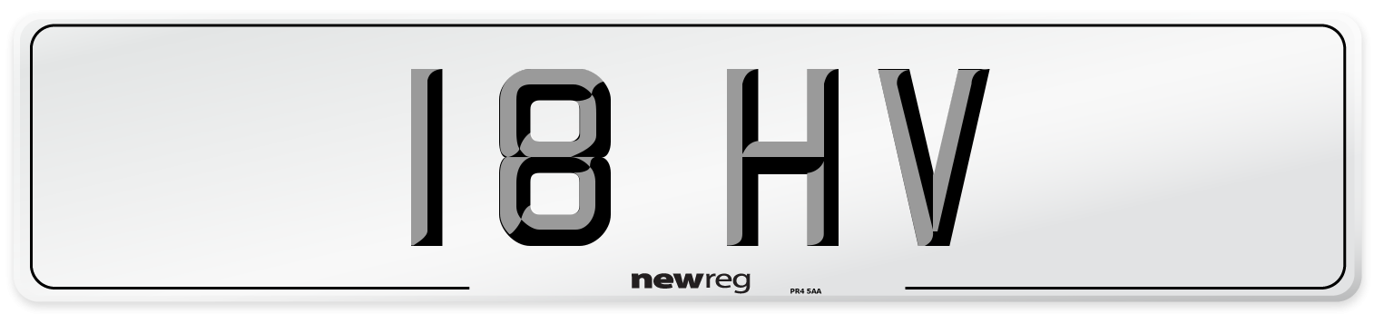 18 HV Front Number Plate