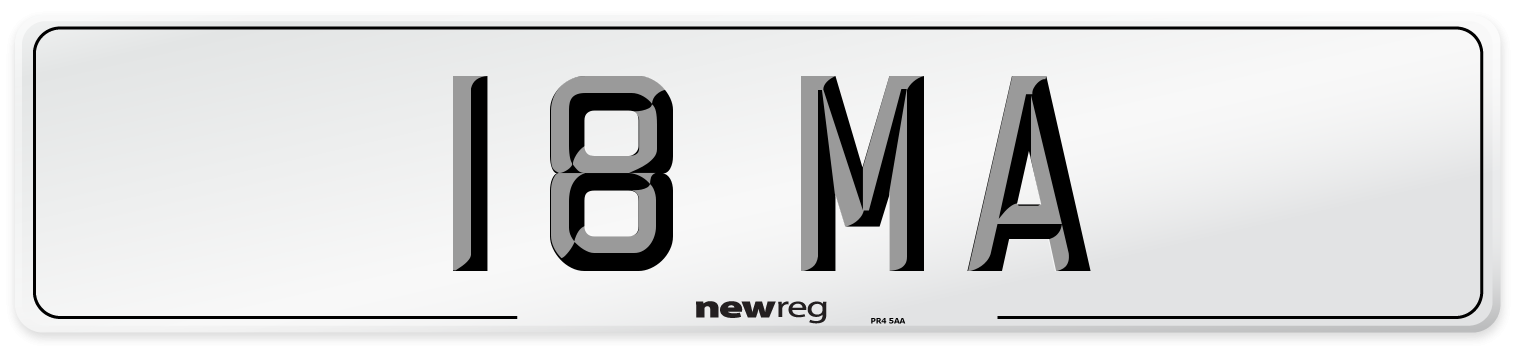 18 MA Front Number Plate