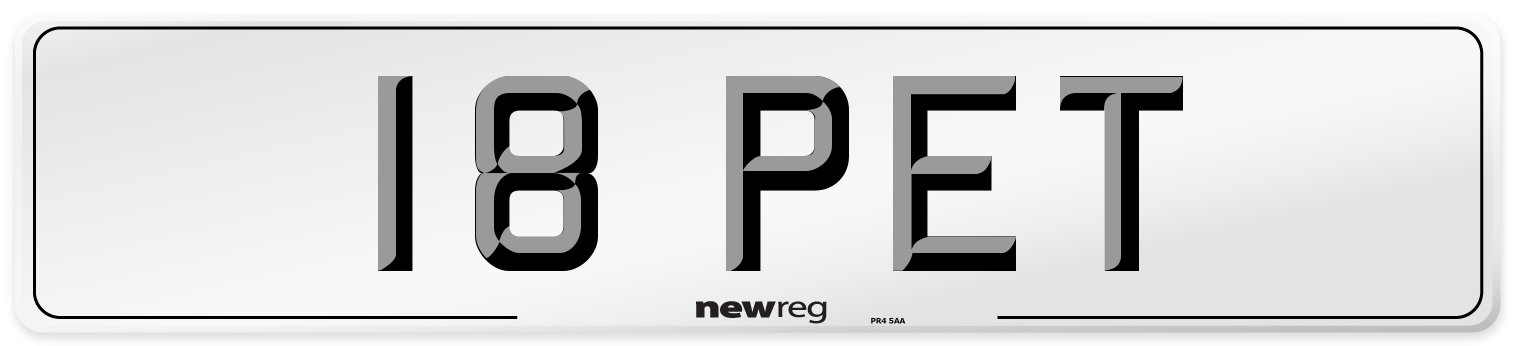 18 PET Front Number Plate