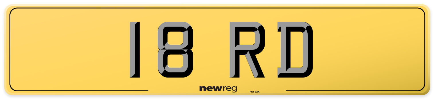 18 RD Rear Number Plate