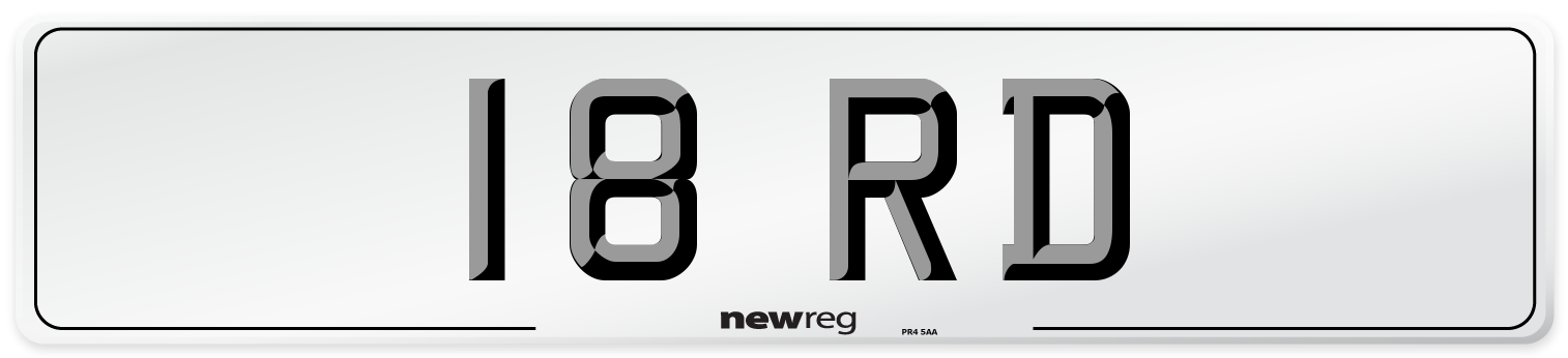 18 RD Front Number Plate