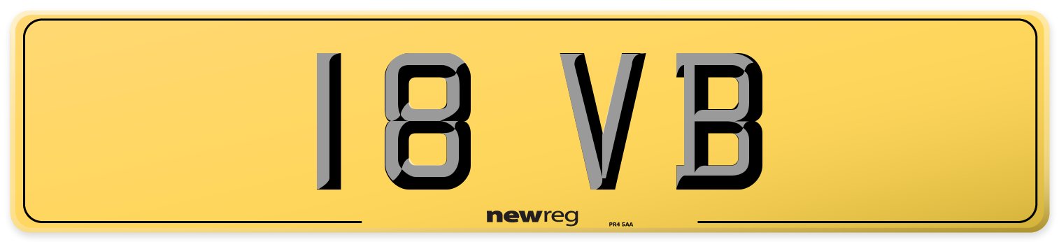 18 VB Rear Number Plate