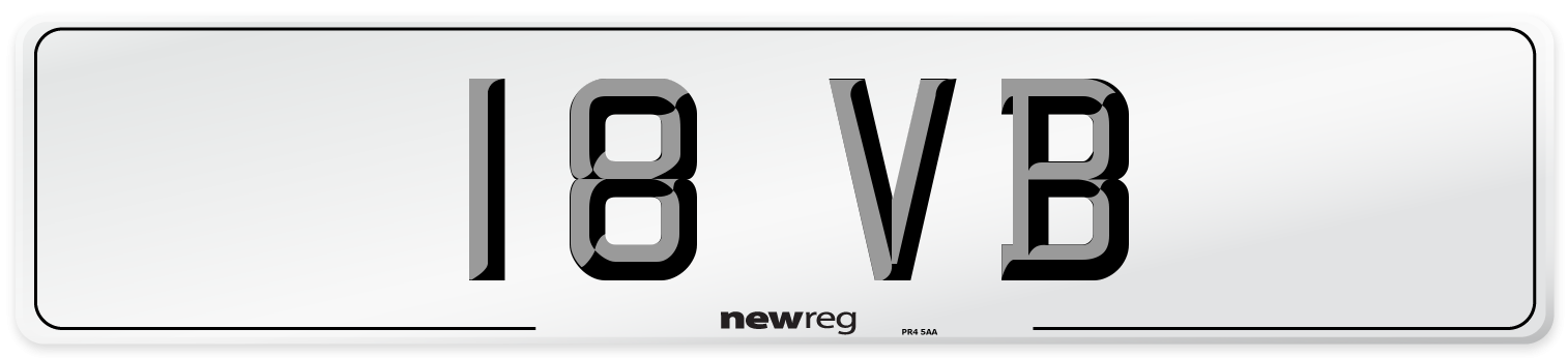 18 VB Front Number Plate