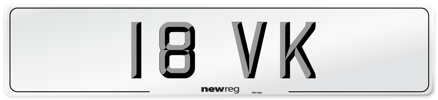 18 VK Front Number Plate
