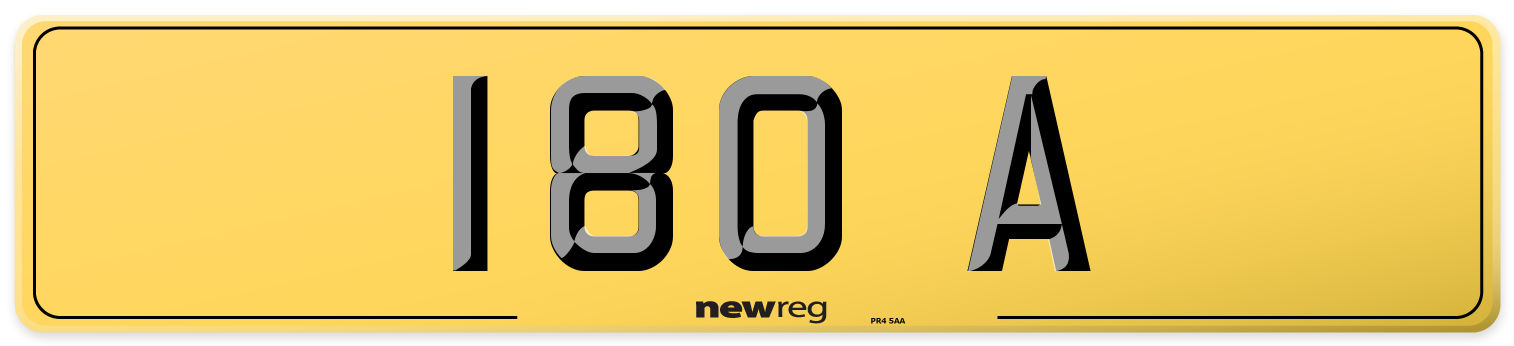 180 A Rear Number Plate