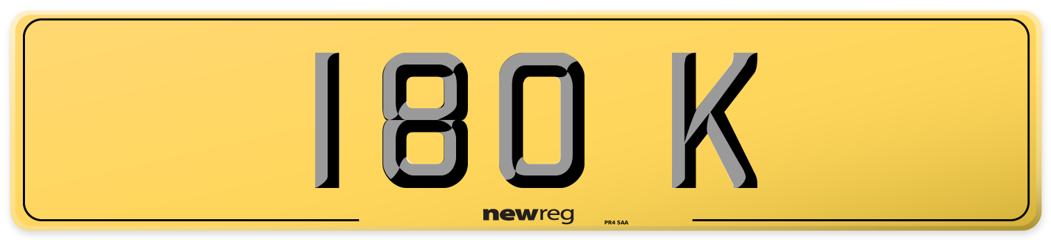 180 K Rear Number Plate