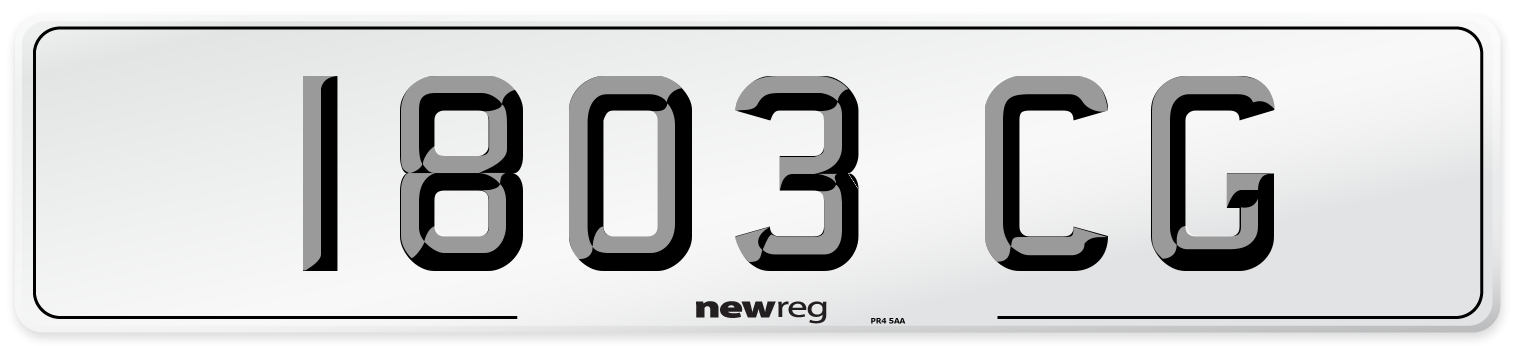 1803 CG Front Number Plate