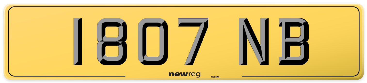 1807 NB Rear Number Plate