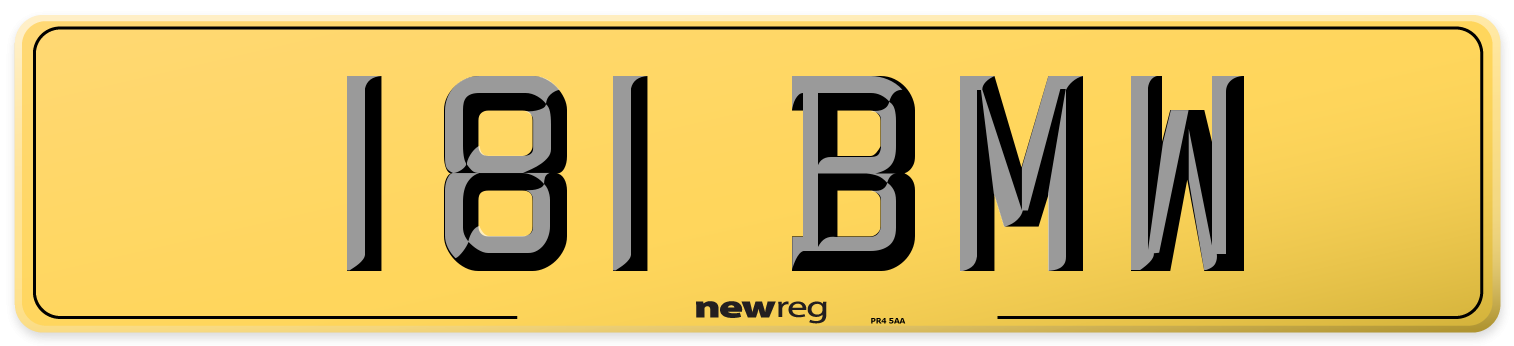 181 BMW Rear Number Plate