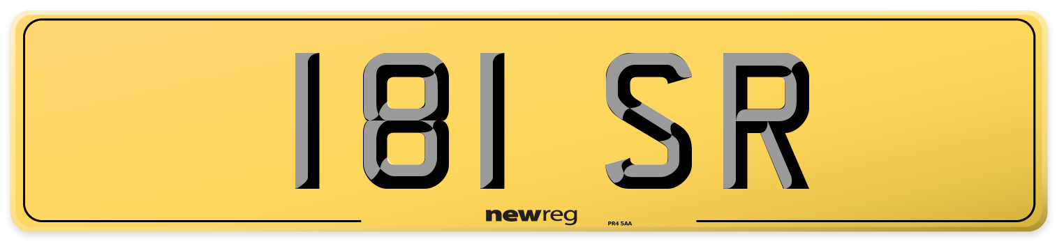 181 SR Rear Number Plate