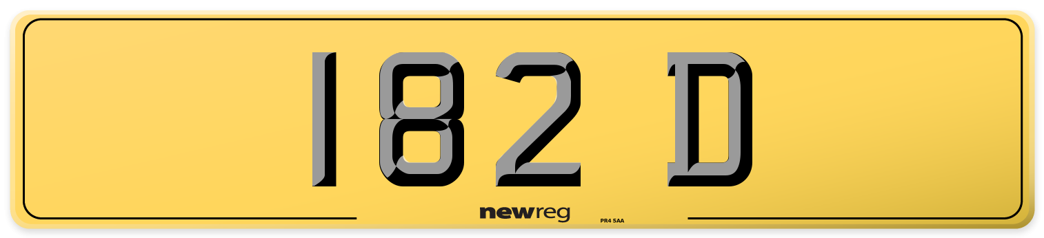 182 D Rear Number Plate