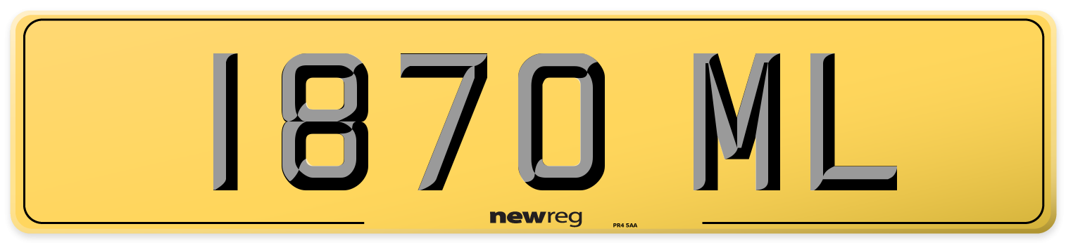 1870 ML Rear Number Plate