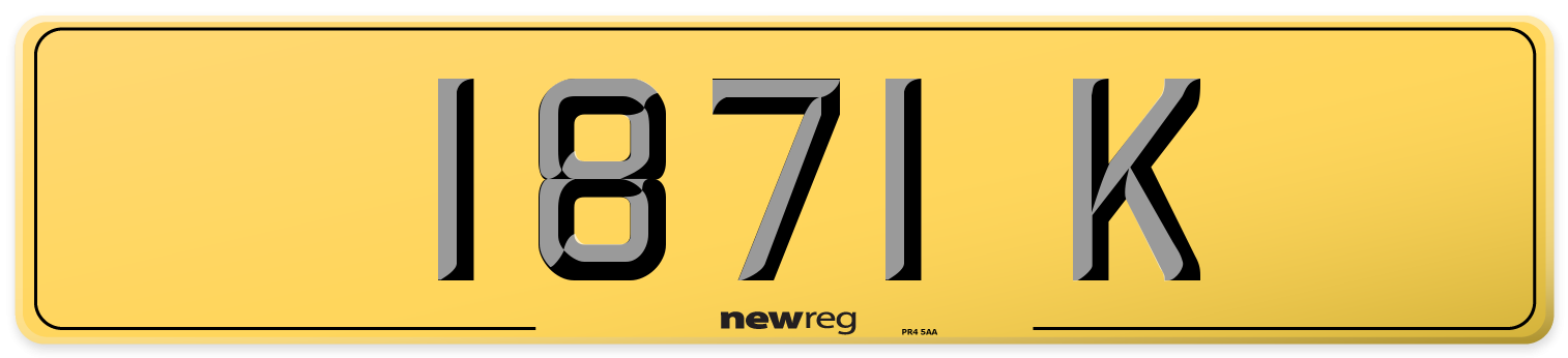 1871 K Rear Number Plate