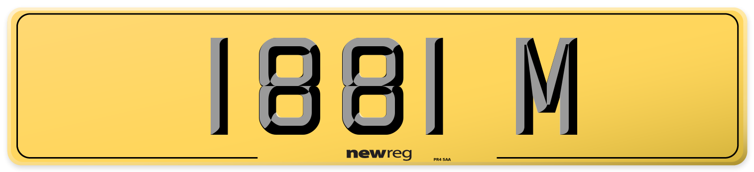 1881 M Rear Number Plate