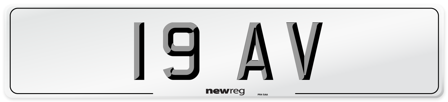 19 AV Front Number Plate