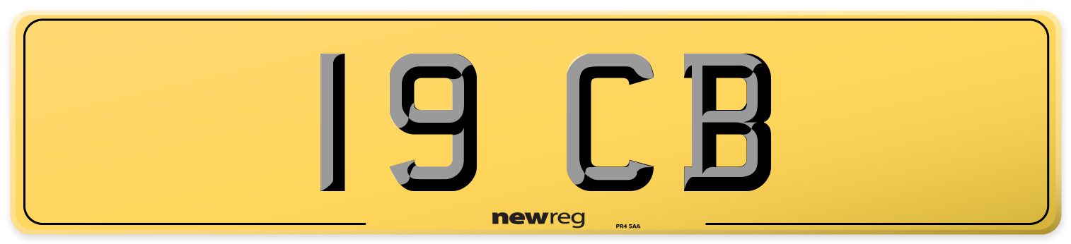 19 CB Rear Number Plate
