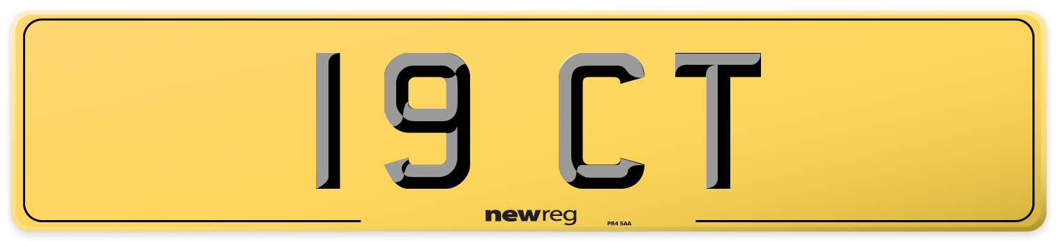 19 CT Rear Number Plate
