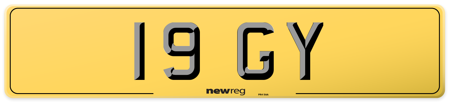 19 GY Rear Number Plate