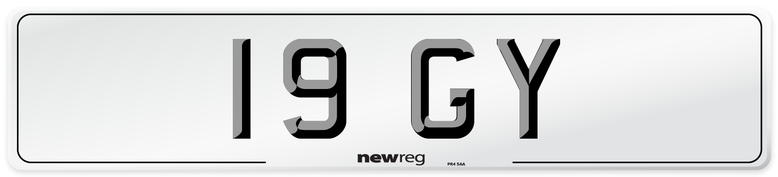 19 GY Front Number Plate