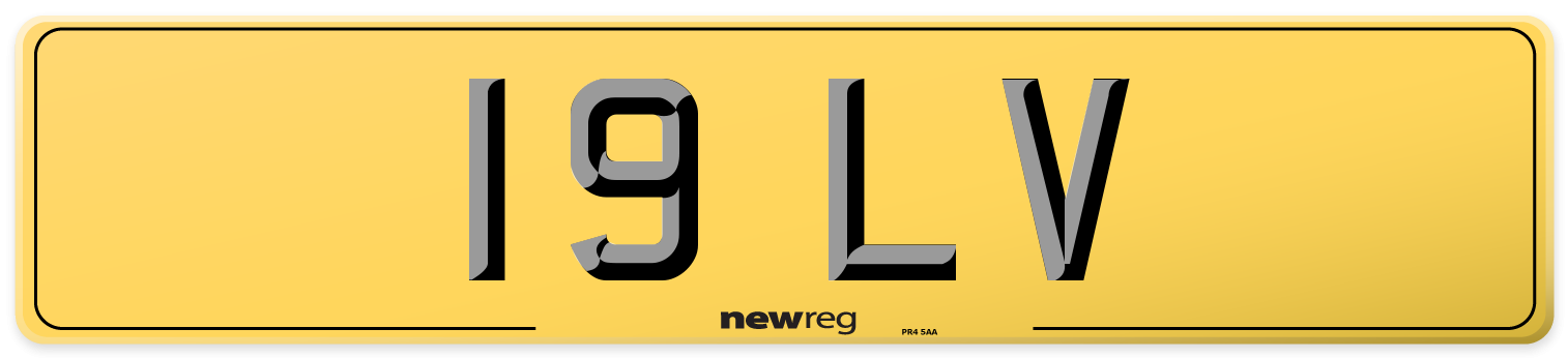 19 LV Rear Number Plate