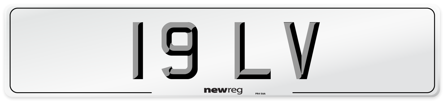 19 LV Front Number Plate