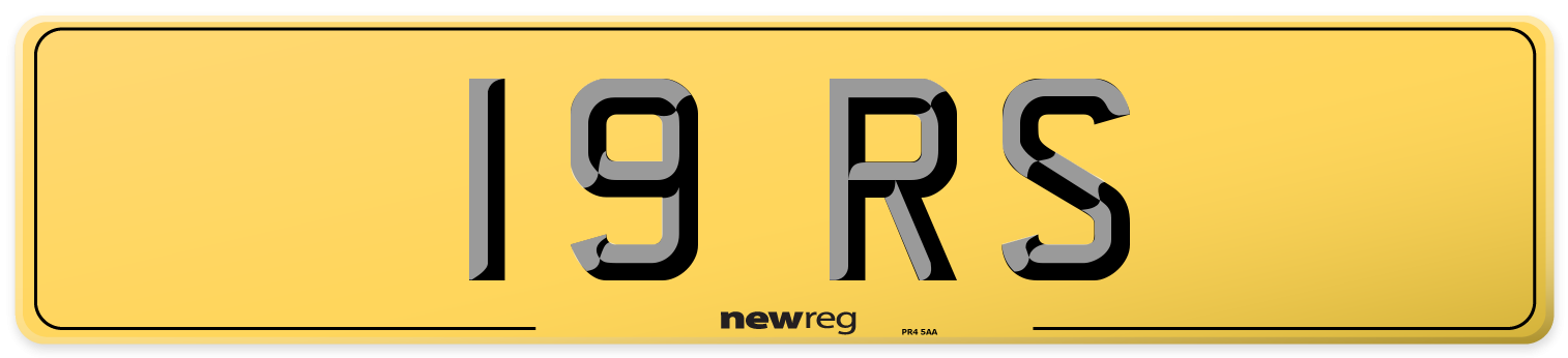 19 RS Rear Number Plate
