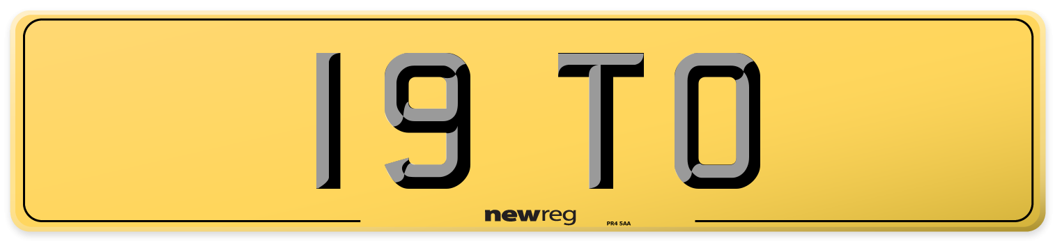 19 TO Rear Number Plate