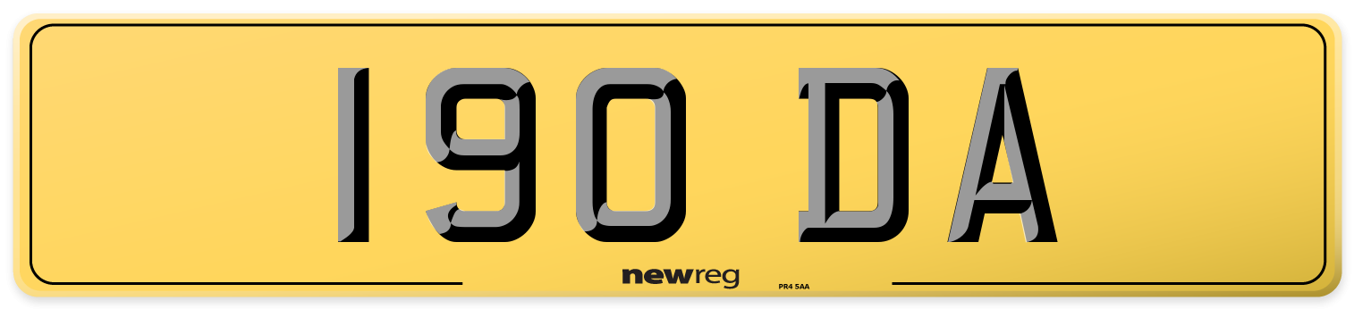 190 DA Rear Number Plate