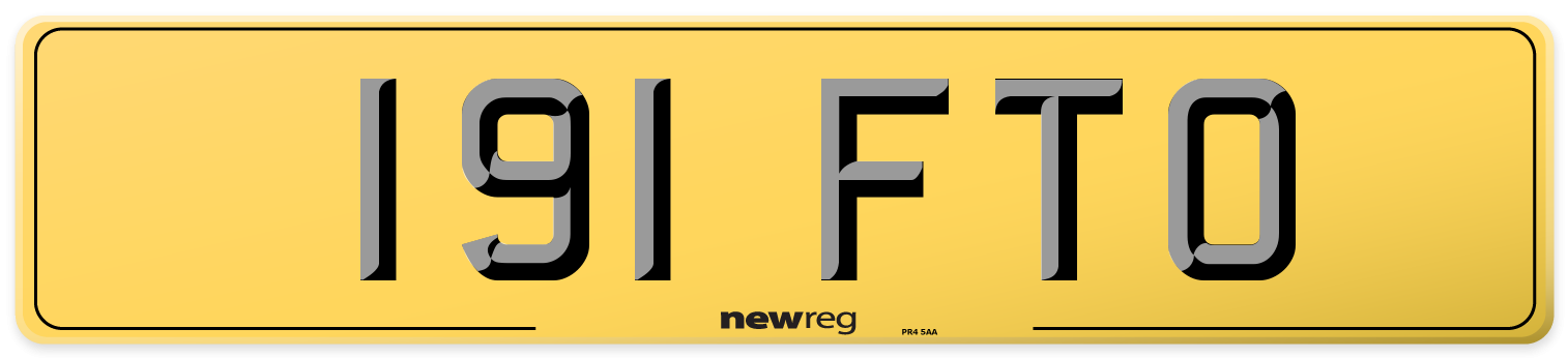 191 FTO Rear Number Plate