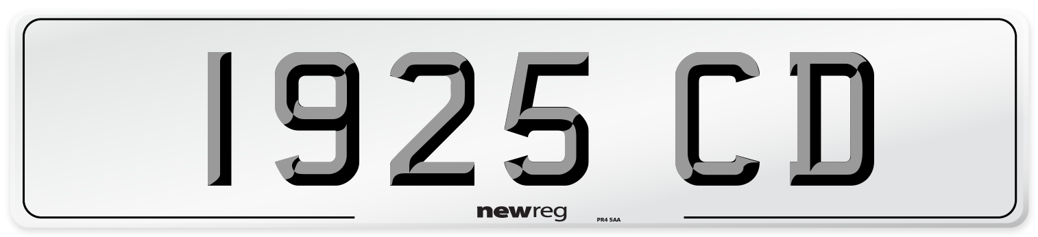 1925 CD Front Number Plate