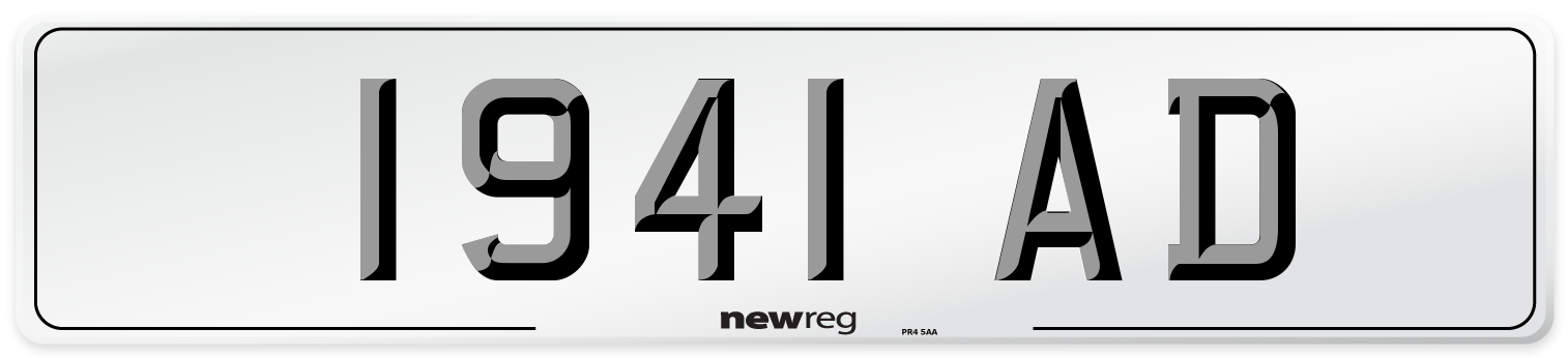 1941 AD Front Number Plate