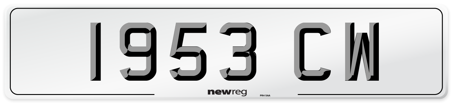 1953 CW Front Number Plate