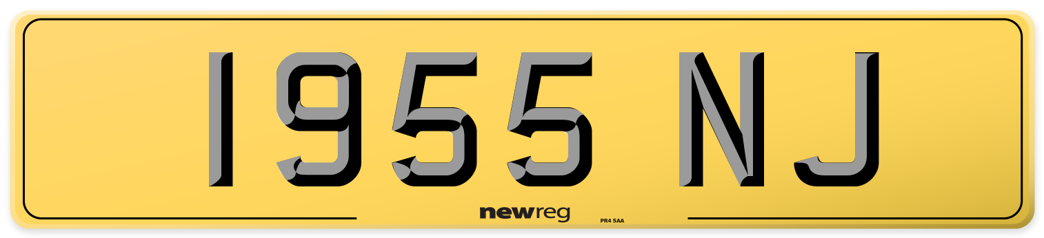 1955 NJ Rear Number Plate