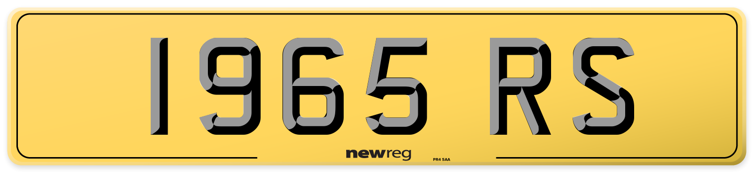 1965 RS Rear Number Plate