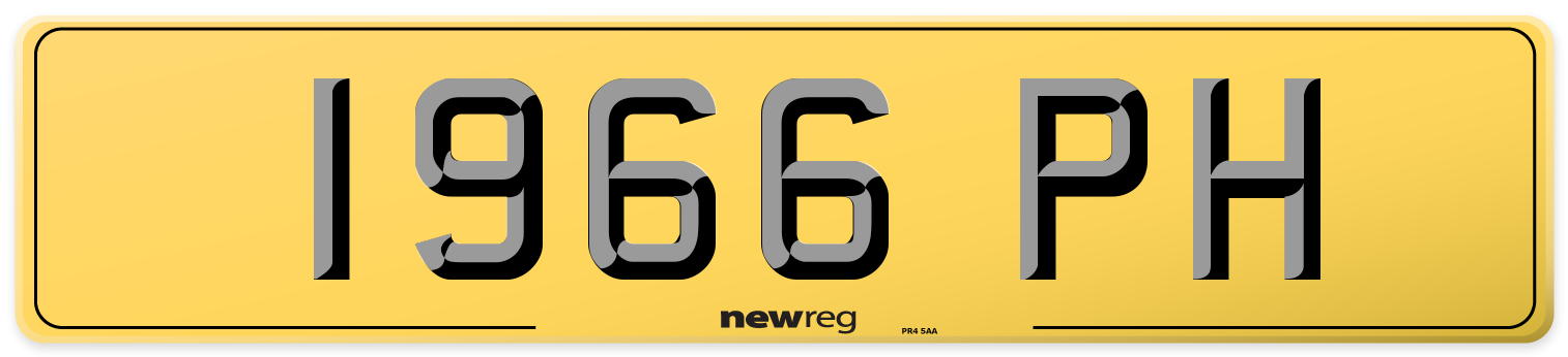 1966 PH Rear Number Plate